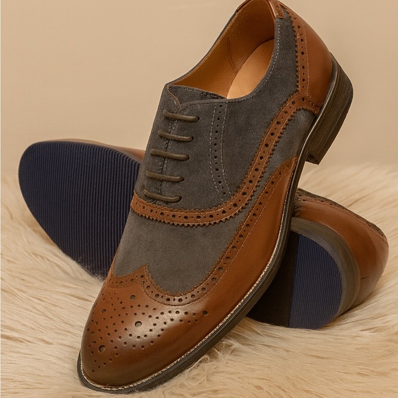 MEN’S GENUINE LEATHER/ SUEDE LACE UP SHOES - Picture 3 of 3